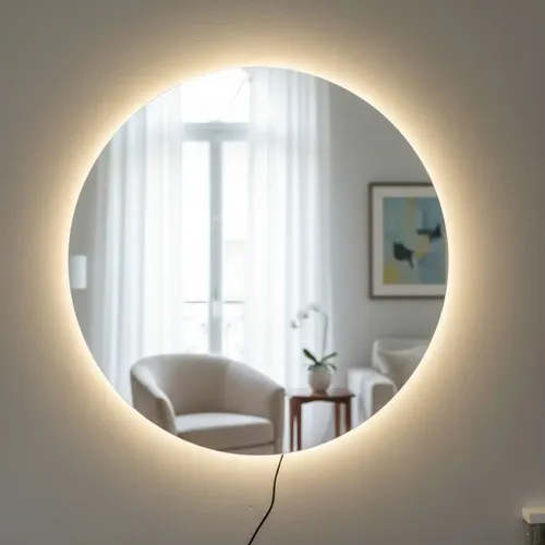 Espejo Redondo Con Luz Led Retroiluminado. 90cm