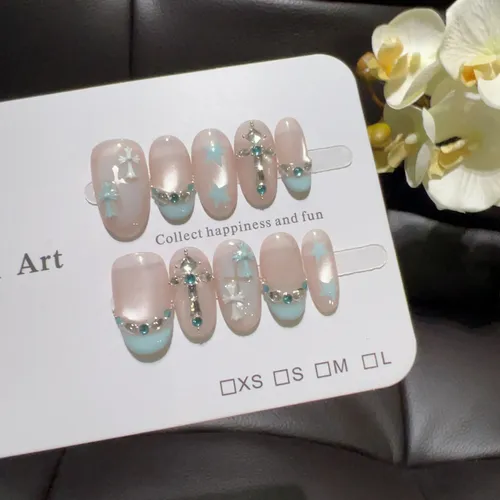Calidad Superior Parche De Uñas Portátil Azul Hielo Claro