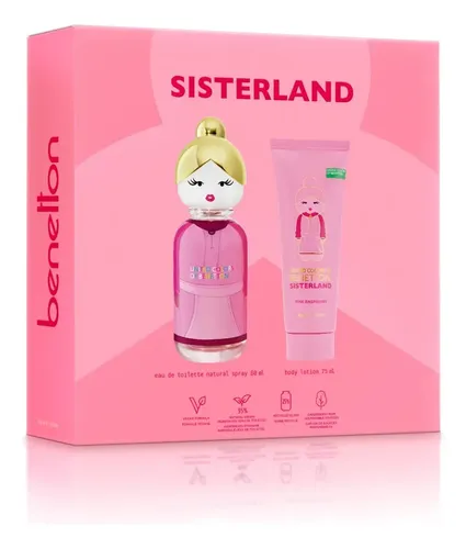 Eau de toilette Benetton United Colors Of Benetton Sisterland Pink Raspberry 80 ml + Crema corporal 75 ml