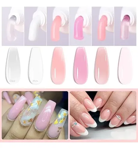 Makartt Poly Nail Gel Kit Para Principiantes 6 Piezas Gel