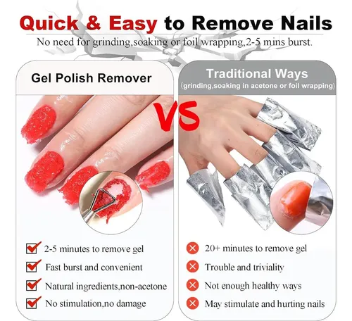 Kit Removedor De Esmalte En Gel Louinstic Con Aceite Y