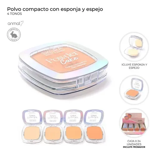 X24 Polvo Compacto Skora Esponja Y Espejo Powder 4 Tonos