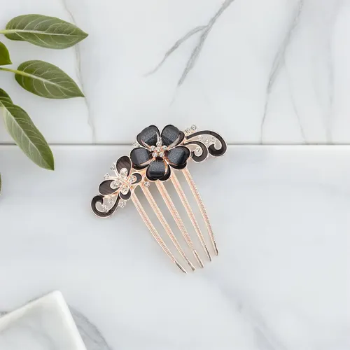 Peineta Con Diamantes De Imitación: Pinza Lateral Con Forma
