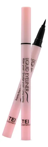 Delineador En Fibra Negro Waterproof Tei Cosmética