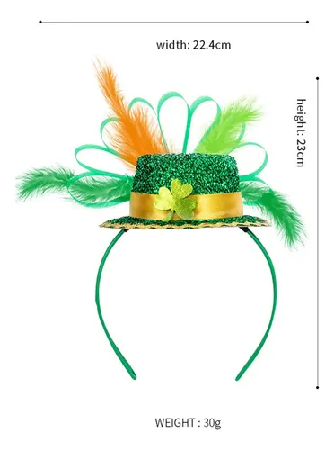 Diadema De San Patricio Aro De Pelo Verde Para Accesorios De