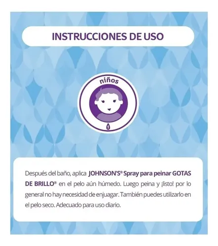 Spray para peinar para niños JOHNSON’S® GOTAS DE BRILLO® x 200 ml