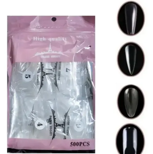 3 Paquetes Tips Soft Gel Press On Nails Paris Night 1500 Un.
