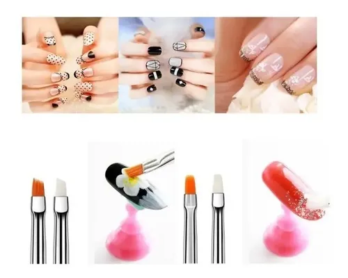 Kit Decoracion Uñas De 15 Pinceles Para Nail Art Esculpidas!