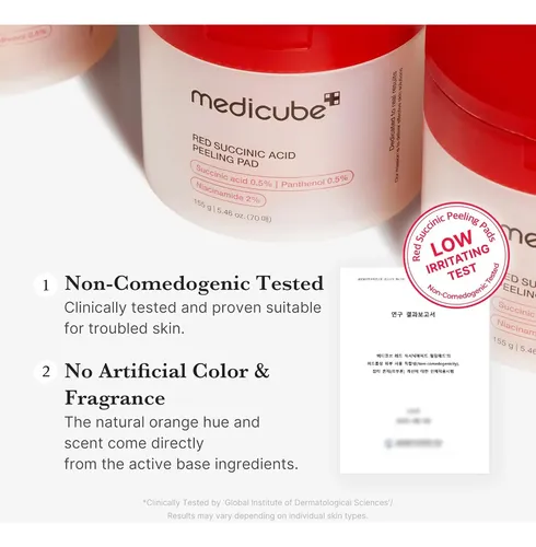 Medicube Red Succinic Acid Peeling Pads 70 Units Exfoliantes