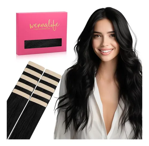 Extensiones De Cabello Humano Jet Black Wennalife 10 In 20 G