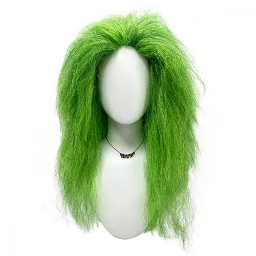 Peluca Larga Rizada Verde Para Fiestas Verde
