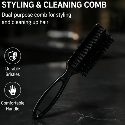 Set Barbero 3 Piezas Brocha Cepillo Y Spray Black
