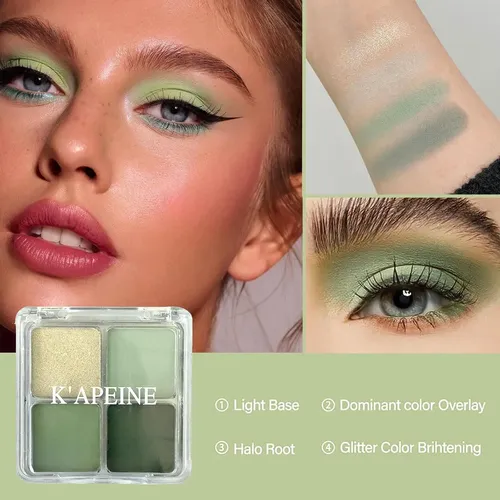 Paleta De Sombras K’apeine Sage Green 4 Colores