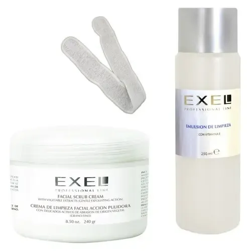 Kit Exel Limpieza Facial Emulsion Desmaquillante Exfoliante