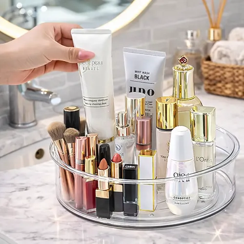 Organizador Giratorio De Acrilico Para Baño Maquillaje Crema