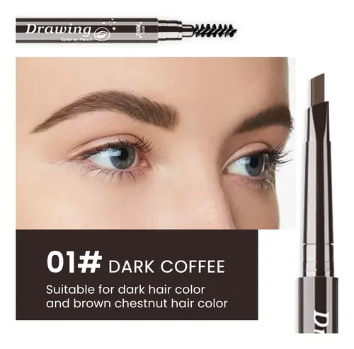 Kit Cejas Marrón Medio Con Stencil Lápiz Y Pincel