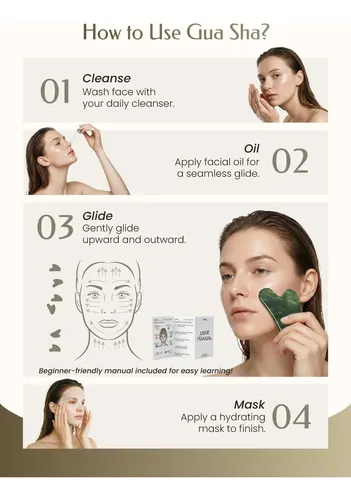 Masajeador Facial Topold Jade Gua Sha, Color Verde