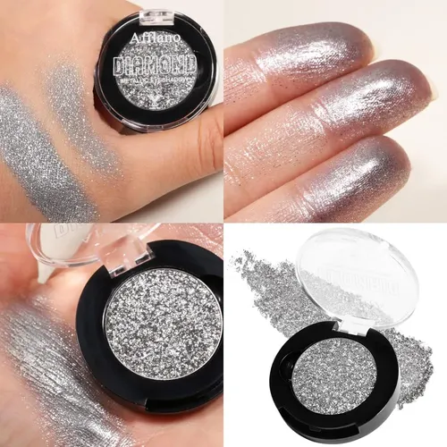 Afflano Sombra Glitter Plateada Gris Plata Intensa