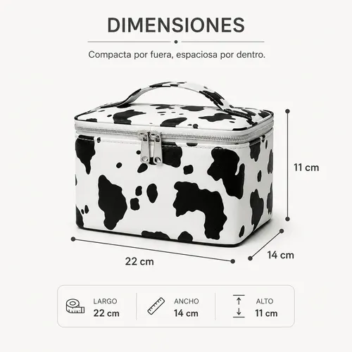 Neceser De Maquillaje Impermeable Con Estampado De Vaca