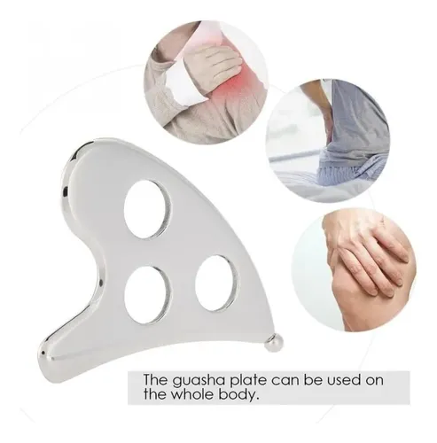 Tabla Gua Sha Acero Inox Masaje Facial Y Corporal