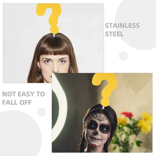 Divertido Aro For El Pelo Con Signos De Interrogación Y Exc