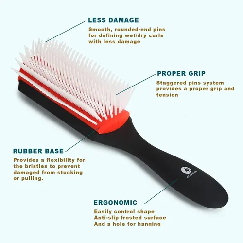 Cepillo Desenredante Brushzoo Para Cabello Rizado Con Cepill
