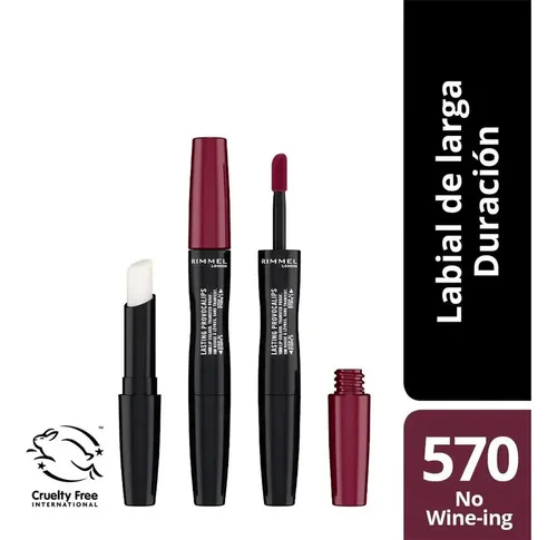 Rimmel Labial Líquido Lasting Provocalips Acabado Liso Color 570 No Wine-Ing
