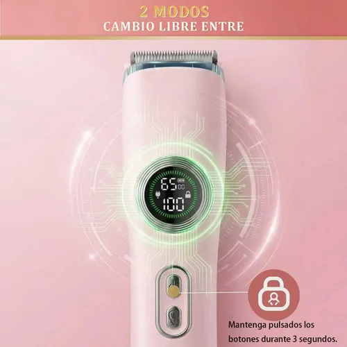 .depiladora Eléctrica Rasuradora Mujer Doble Cabeza 2 En 1 Rosa