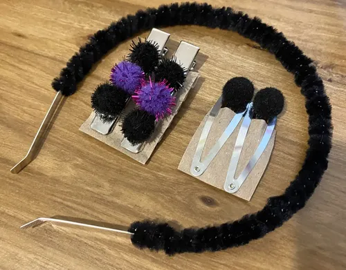 Amawa Vinchas, Colitas Y Hebillas C/ Pompones Pelo Niña Color 333