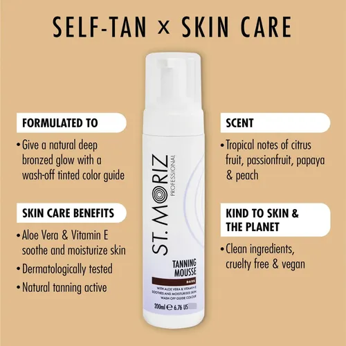 Mousse Bronceadora St. Moriz 200ml Oscuro Hidratante