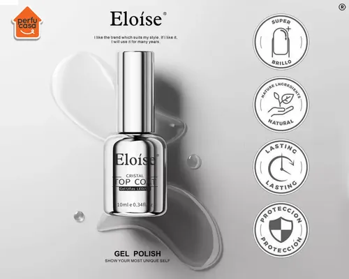 Esmalte Sellador Top Coat Cristal Semipermanente 10ml Uv Led Transparente Efecto Brillante