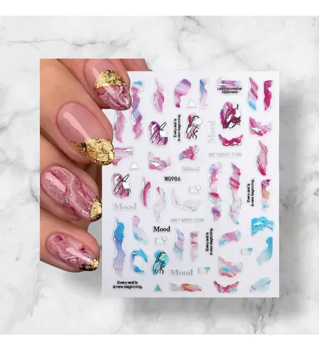 Stickers Para Uñas Efecto Ruso Por 7 Colores
