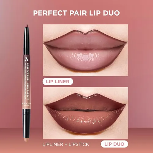 Dúo Labial Satinado Y Delineador Absolute New York