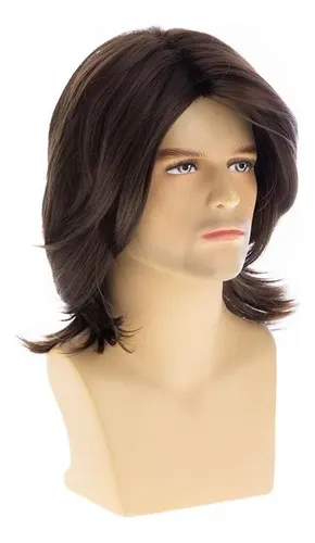 Peluca De Hombre Pelo Castaño De Longitud Media