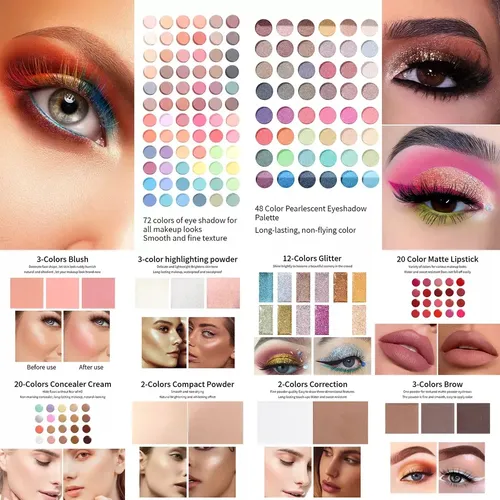 187 Colores Paleta De Maquillaje Profesional Kit Combinado