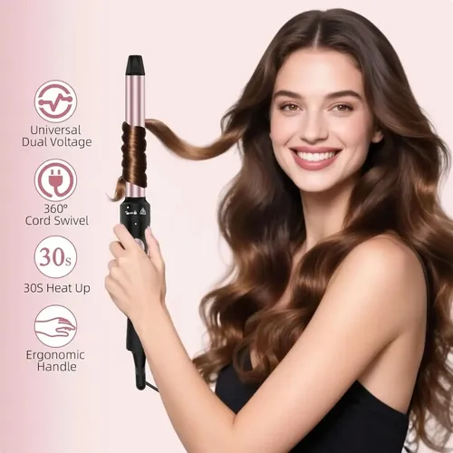 Rizador De Cabello Tres En Uno Con Barriles Intercambiables