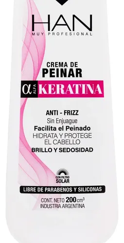 Han Keratina Crema De Peinar Antifrizz Hidratante Cabello
