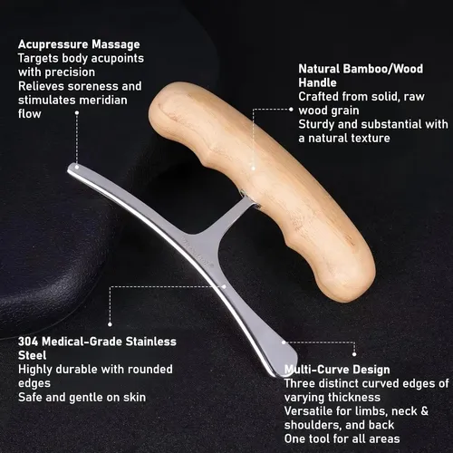 Herramienta Gua Sha Madera Para Masaje Y Relajación Muscula