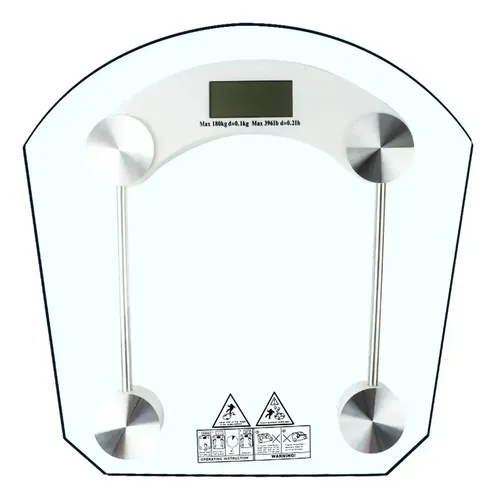 Balanza Portátil De Baño Digital De Vidrio Y Acero 180 Kg