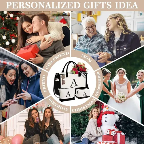 Bolsa De Lona Y Maquillaje Con Iniciales Yoolife Para Regalo