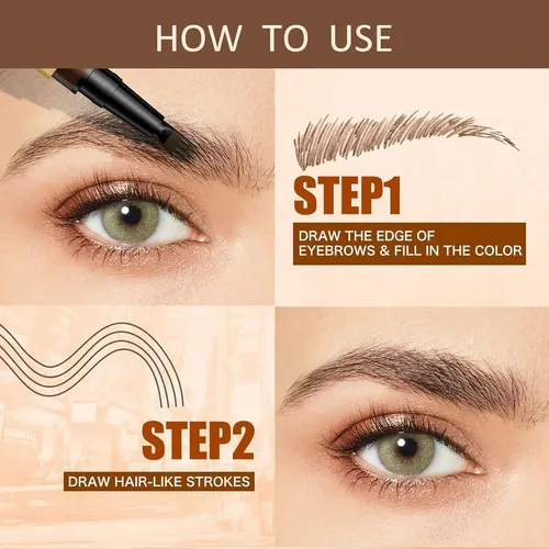 Lápiz De Cejas Microblading 4 Puntas Beralloye Black