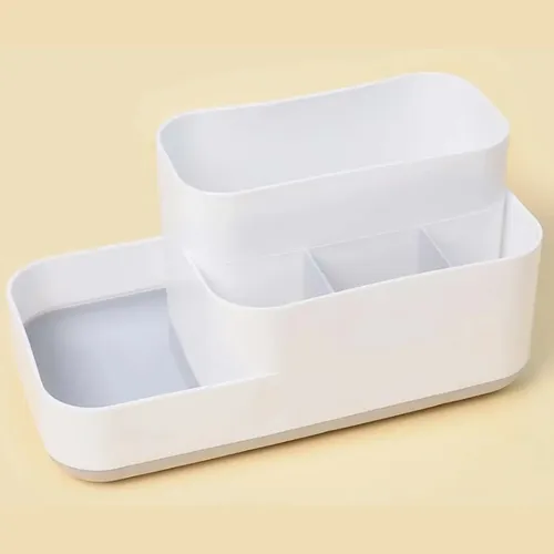 Organizador Escritorio Porta Maquillaje Crema Perfume Blanco