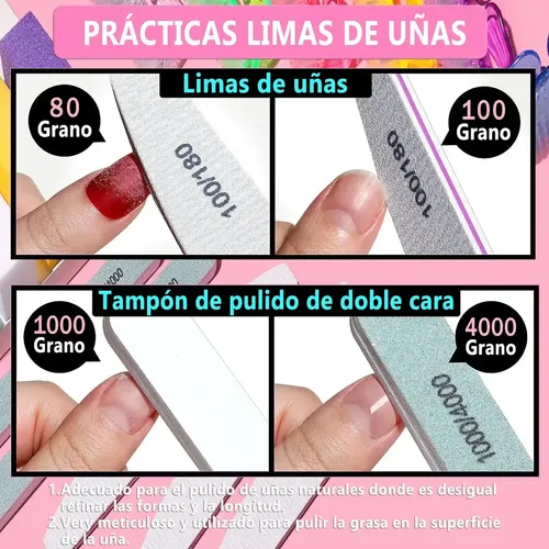 Kit De Para Manicure Y Limas Para Uñas Profesional 12 En 1