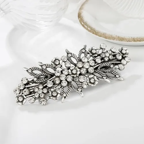 Pinza De Pelo De Plata Antigua, Duradera Y Elegante
