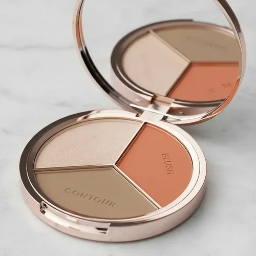 Paleta Maquillaje City Girl Contorno Rubor Iluminador Con Espejo 3 Tonos