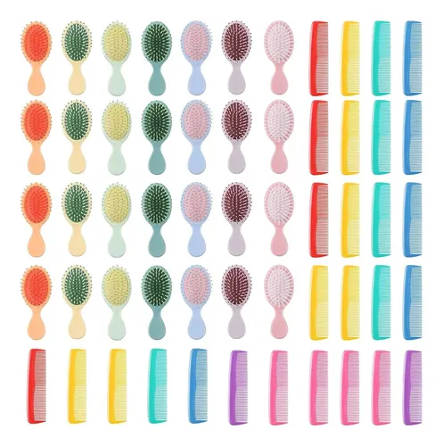 Set De Peines Y Cepillos Mini Para Cabello, 56 Piezas