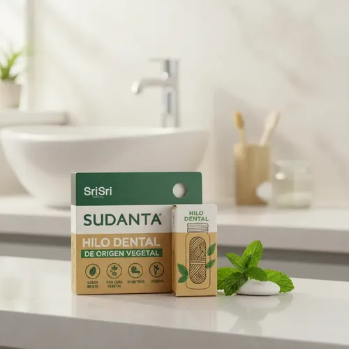 Hilo Dental Vegano Premium Sabor Menta 30 Metros Sri Sri