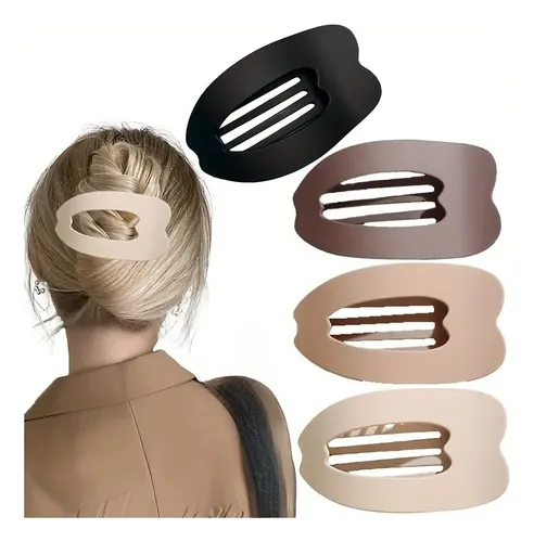 4 Pinzas Planas Para El Cabello | Pinzas Grandes De Sujeción