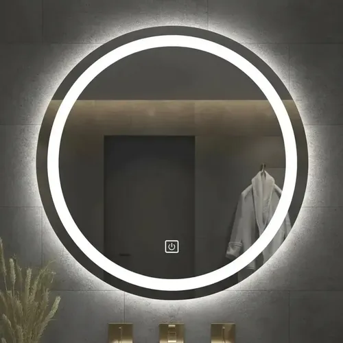 Espejo Redondo 60 Cm Luz Led Calida Fria Neutra Touch Dimmer