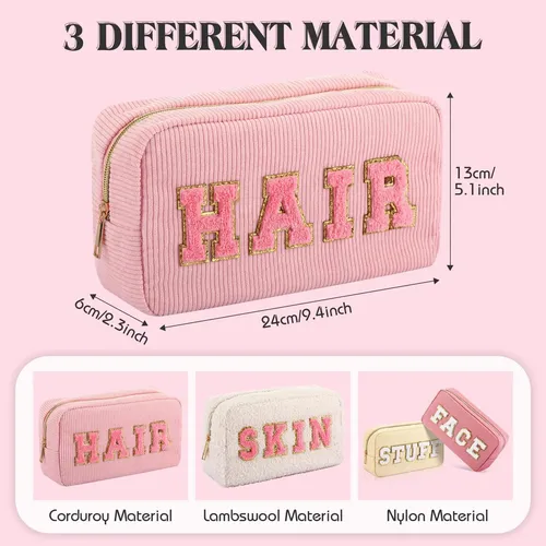 Bolsas De Maquillaje Kajaia Preppy Chenille Letter Bag, 4 Un